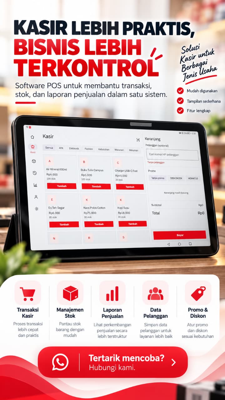 Aplikasi POS Multi Cabang segala bisnis