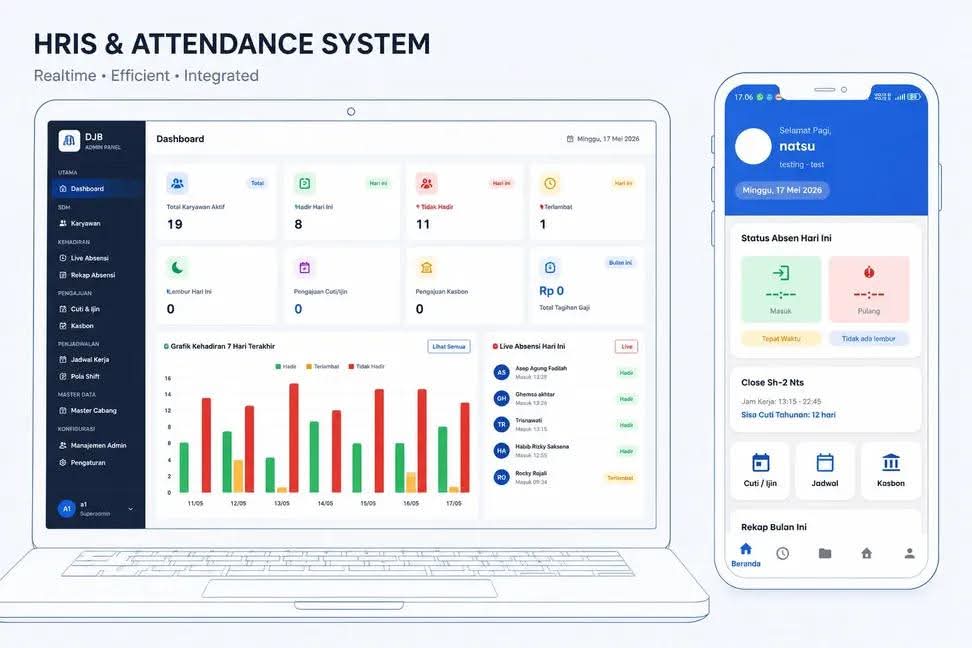 Tangkapan layar proyek HR Sistem & Aplikasi Presensi