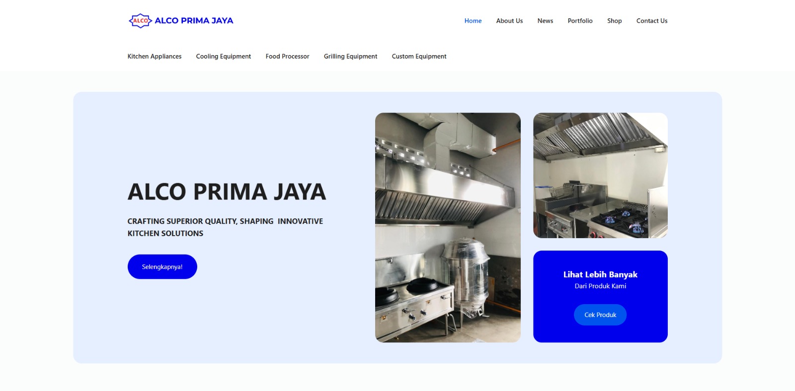 Tangkapan layar proyek Website Alco Prima Jaya